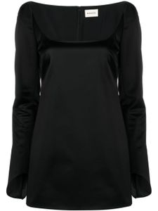 KHAITE robe en satin Tate à coupe courte - Noir