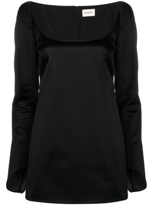 KHAITE robe en satin Tate à coupe courte - Noir