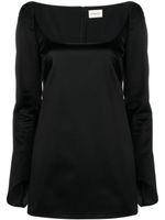 KHAITE robe en satin Tate à coupe courte - Noir