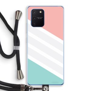 Strepen pastel: Samsung Galaxy Note 10 Lite Transparant Hoesje met koord