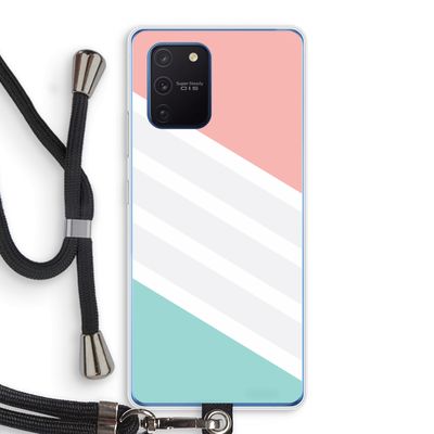 Strepen pastel: Samsung Galaxy Note 10 Lite Transparant Hoesje met koord