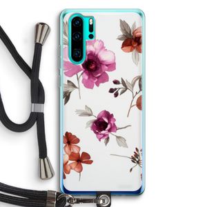 Geschilderde bloemen: Huawei P30 Pro Transparant Hoesje met koord