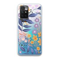 Flowers with blue leaves: Xiaomi Redmi 10 Transparant Hoesje