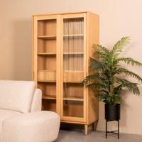 LABEL51 Vitrinekast 'Jule' Naturel Eiken, 180 x 100cm
