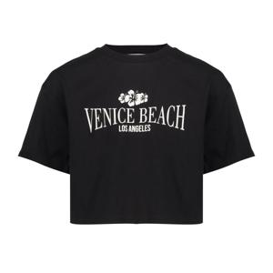 Geisha zomer t-shirt meisjes - cropped venice beach - zwart / off wit