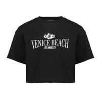 Geisha zomer t-shirt meisjes - cropped venice beach - zwart / off wit