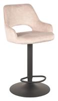 LABEL51 Draaibare Barkruk 'Fer' Velvet, kleur Naturel (zithoogte 64-84cm)