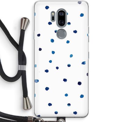 Blauwe stippen: LG G7 Thinq Transparant Hoesje met koord