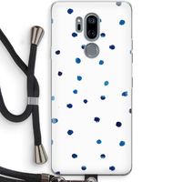 Blauwe stippen: LG G7 Thinq Transparant Hoesje met koord