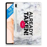 Samsung Galaxy Tab S7FE Back cover met naam Already Taken White