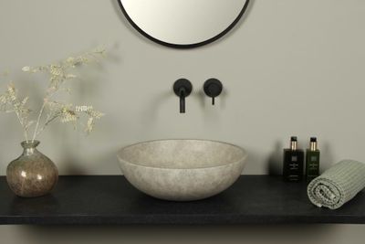 Betonnen waskom, licht beton rond, 44*14,5 cm BET-507lc