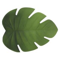 Placemat blad groen vinyl 47 x 38 cm - thumbnail