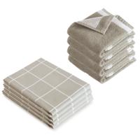 Byrklund Keuken- en Theedoeken set Do Dishes & Dry Hands Zand - 8 delig
