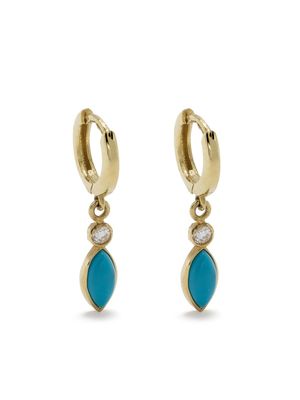 Jennifer Meyer mini boucles d'oreilles en or 18ct ornées de diamants et de turquoises