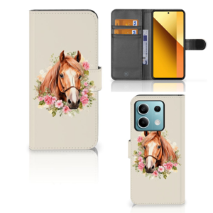 Telefoonhoesje met Pasjes voor Xiaomi Redmi Note 13 5G Paard