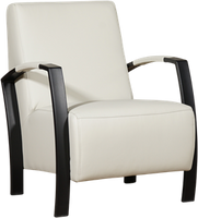 Crème leren industriële stalen fauteuil Glory - Hermes Leer Djerba (crème leer)