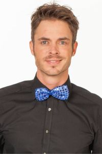 Strik pailletten blauw