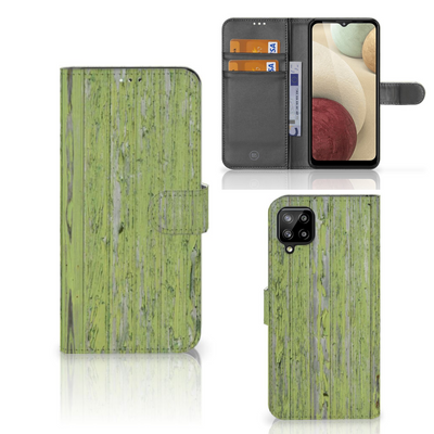 Samsung Galaxy A12 Book Style Case Green Wood Samsung Galaxy A12 Book Style Case Green Wood