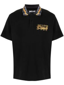 Just Cavalli logo-print cotton polo shirt - Noir