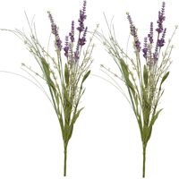 Lavendel kunsttak - 2x - kunststof - lila paars - 4 x 13 x H75 cm - Kunsttakken - thumbnail