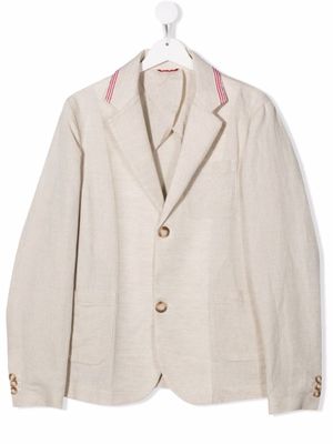 Fay Kids blazer à bordures contrastantes - Tons neutres