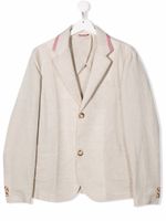 Fay Kids blazer à bordures contrastantes - Tons neutres Fay Kids blazer à bordures contrastantes - Tons neutres
