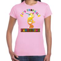 Tropical party T-shirt voor dames - party time - roze - carnaval - tropisch themafeest - thumbnail