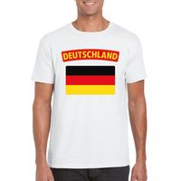 T-shirt met Duitse vlag wit heren - thumbnail