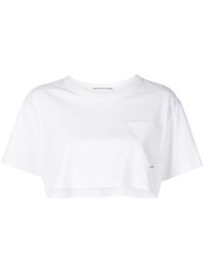 Alexander Wang t-shirt crop DTC à patch logo - Blanc