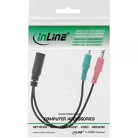 InLine 0.15m, 3.5mm/2x3.5mm audio kabel 0,15 m Zwart - thumbnail
