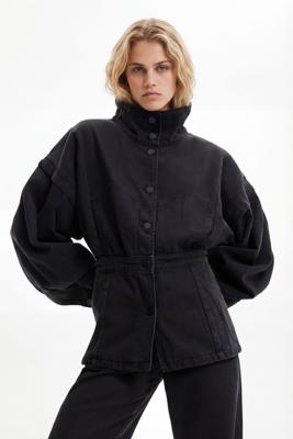 Maitrepierre acid wash denim jacket - BLACK - L