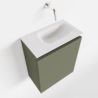 Toiletmeubel Mondiaz Ture | 40 cm | Meubelkleur Army | Eden wastafel Talc Rechts | Zonder kraangat