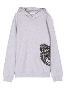 Moschino Kids Teddy Bear logo-print hoodie - Gris