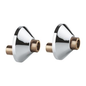 F GROHE S koppeling met rozet per paar 3/8x1/2 chroom 1200000M