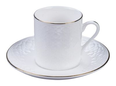 Witte Koffiekop met Gouden Rand - Nippon White - 100ml