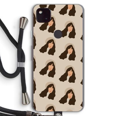 Bonjour mon amour: Pixel 4a 5G Transparant Hoesje met koord