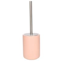 WC-borstel/toiletborstel inclusief houder zalm roze 38 cm van steen   - - thumbnail