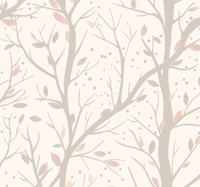 Beige grote takken babykamer behang