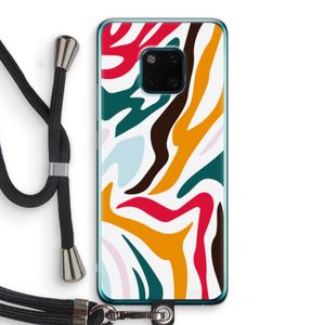 Colored Zebra: Huawei Mate 20 Pro Transparant Hoesje met koord