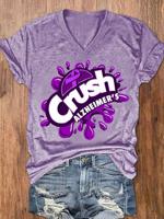Women's Crush Alzheimer's Printed V-Neck T-Shirt
