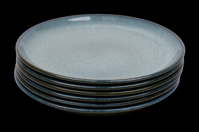 Set van 6 dinerborden - 27 cm - Evora - groen - Portugees stoneware