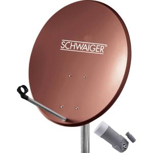 SCHWAIGER SAT-SYSTEEM VOOR 1 SATELLIET - SAT-SCHOTEL 60 CM, BAKSTEENROOD, LNB - 1 AANSLUITING