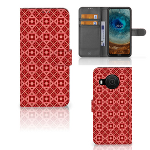 Nokia X10 | Nokia X20 Telefoon Hoesje Batik Rood