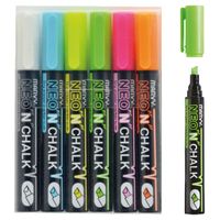 Krijtmarkers marvy uchida neon 6 stuks