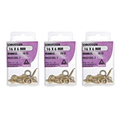Deltafix Schroefogen - 30x - verzinkt metaal - 16 x 6 mm - ijzerwaren