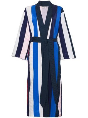 Natasha Zinko kimono rayé ceinturé - Multicolore
