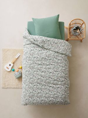 Set dekbedovertrek + kussensloop voor kinderen TROPICAL Basics groen