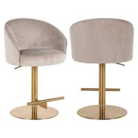 Bar/counter stoel Zabi Khaki Velvet