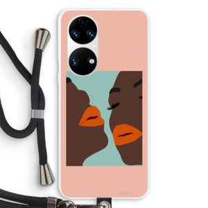 Orange lips: Huawei P50 Transparant Hoesje met koord
