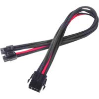 SilverStone adapter 8-pin eps > 4+4-pin eps (zwart/rood, pp07-eps8br, lite retail)